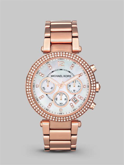 michael kors mother of pearl watch